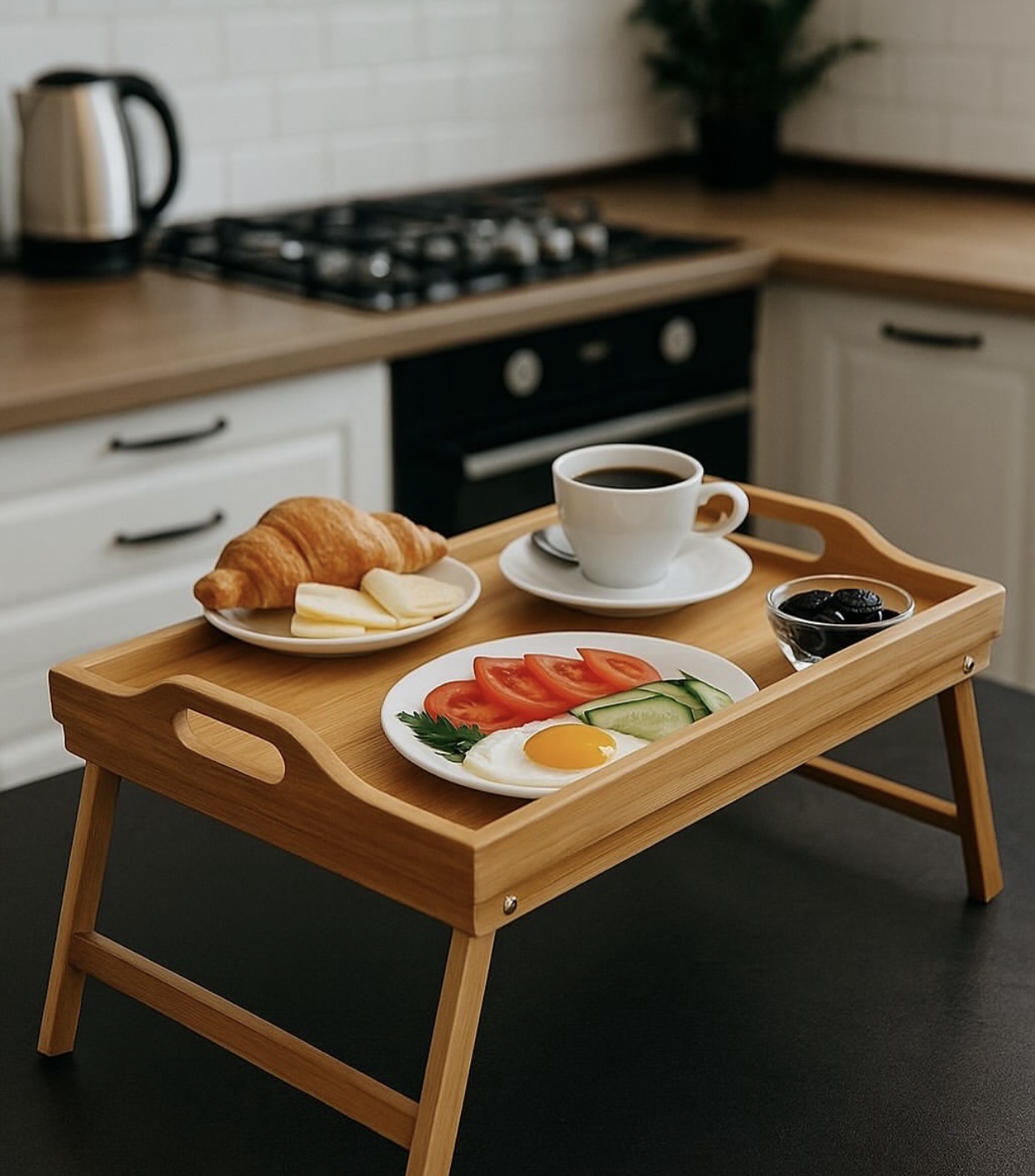 سینی بامبو پایه دار