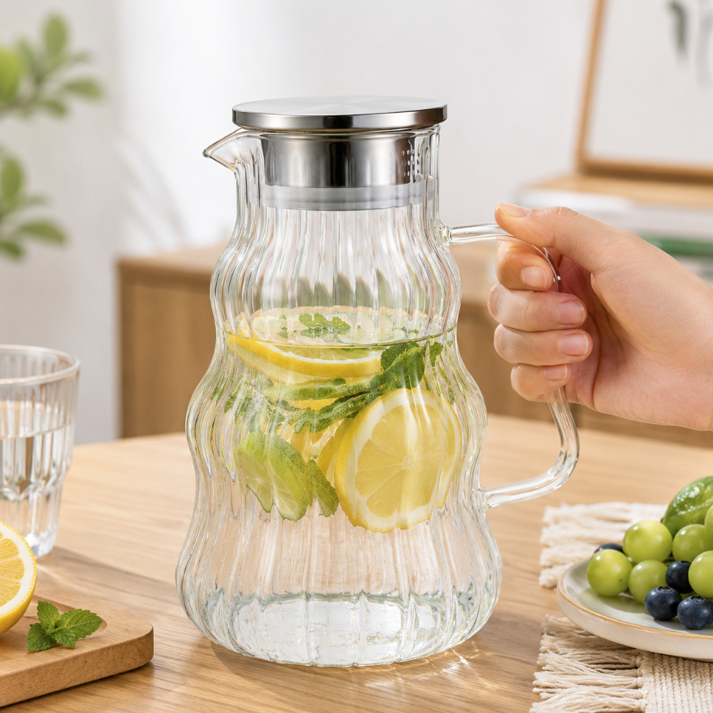 پارچ پیرکس درب استیل